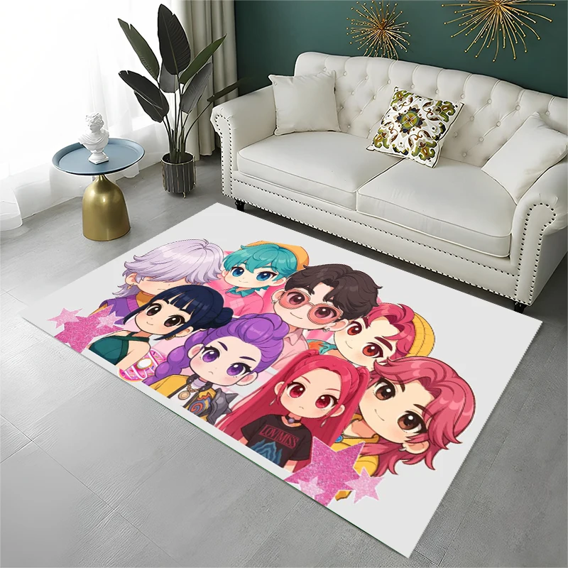 KPop D-Demon H-Hunters S-Saja Cartoon Non-Slip Area Rug for Living Room Bedroom Playroom,Carpet Floor Mat for Home Decor Holiday