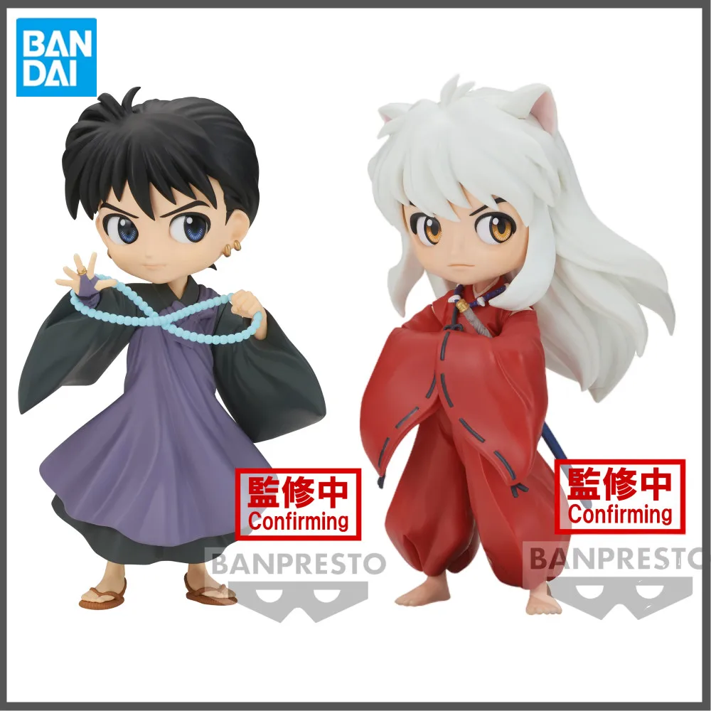 In Stock Original Inuyasha Anime Qposket Inuyasha Miroku PVC Children Toy Action Figures Bandai BANPRESTO Doll Birtday Gift 14cm