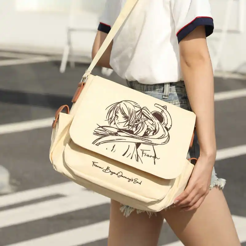 Anime Sousou No Frieren: Beyond Journey's End Men Women Shoulder Bag Cosplay Cartoon Schoolbag Oxford Cross Body Messenger Bag