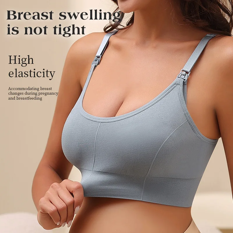 Seamless steel-free breastfeeding underwear without chest pads comfortable back pregnant women breastfeeding bra