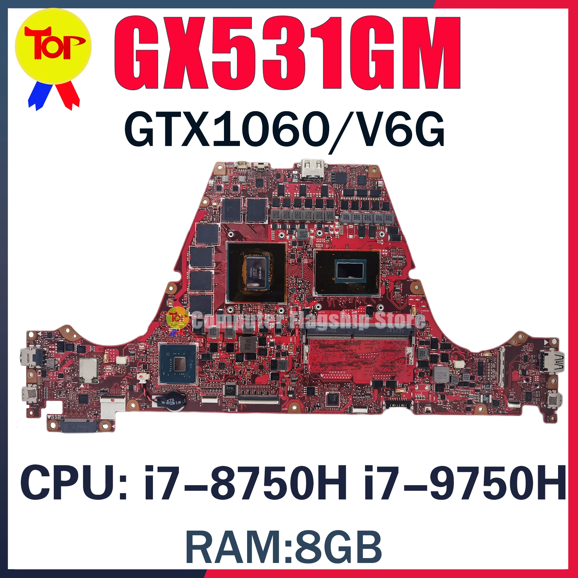 KEFU GX531GX Laptop Motherboard For ASUS GX531GS GX531GW GX531GM GX531GXR I7-9750H I7-8750H Mainboard GTX1060 1070 RTX2060 2070