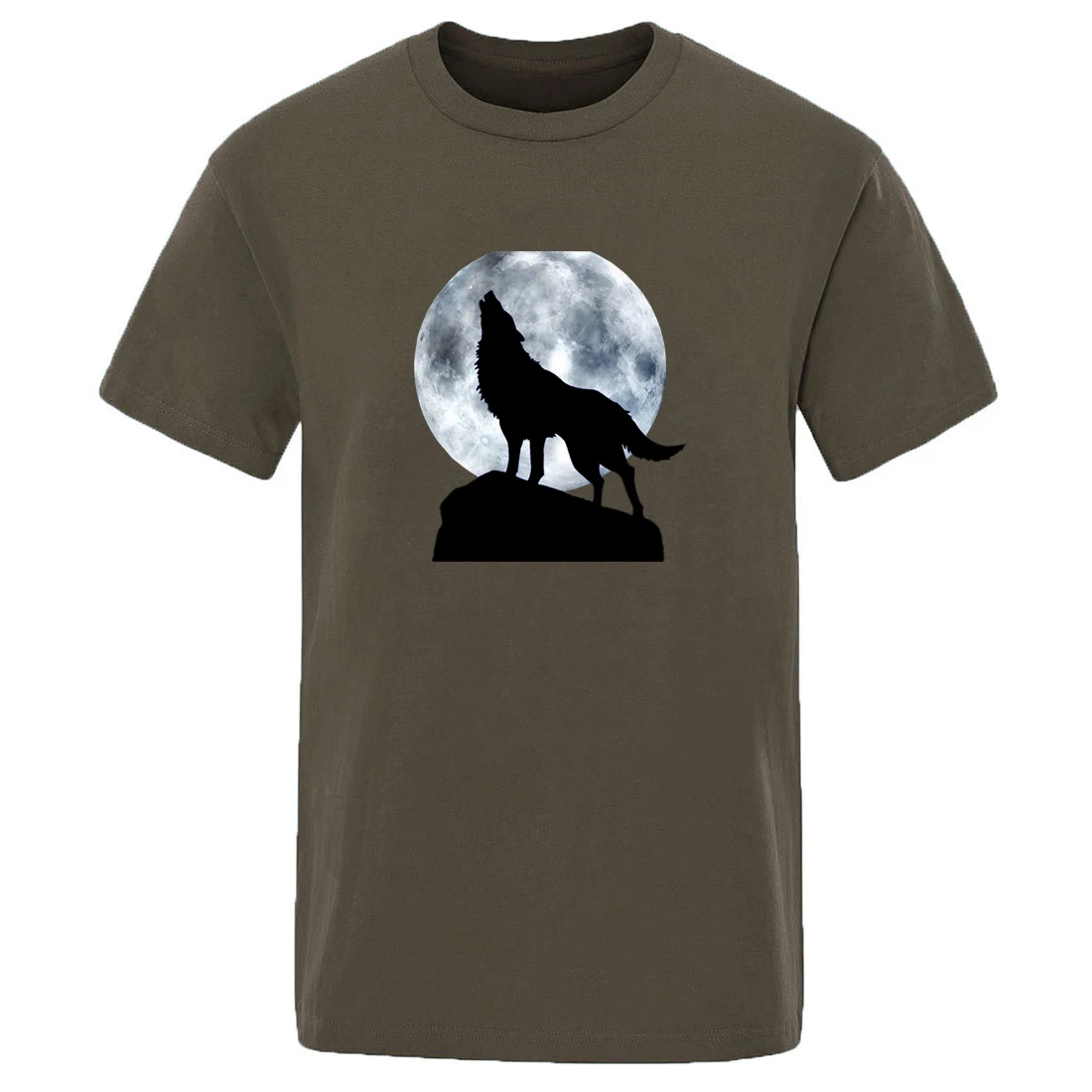 Moon Lonely Wolf Vintage Print Cool tee shirts summer 2024 handsome Hip Hop crew neck Funny cool tshirt solid color top t-shirts