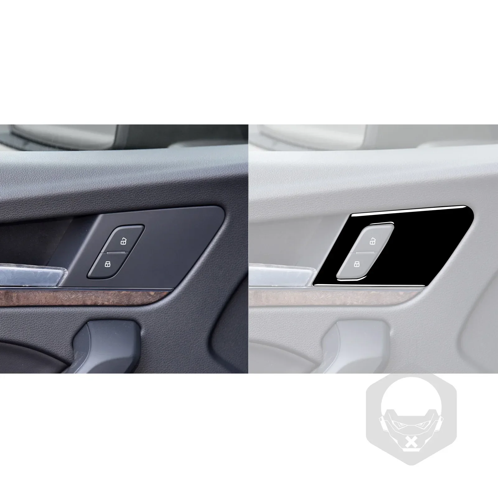 For Audi Q5 Q5L FY 2018-2023 Accessories Piano Black Plasti Car Interior Inner Door Lock Button Panel Stickers Decoration