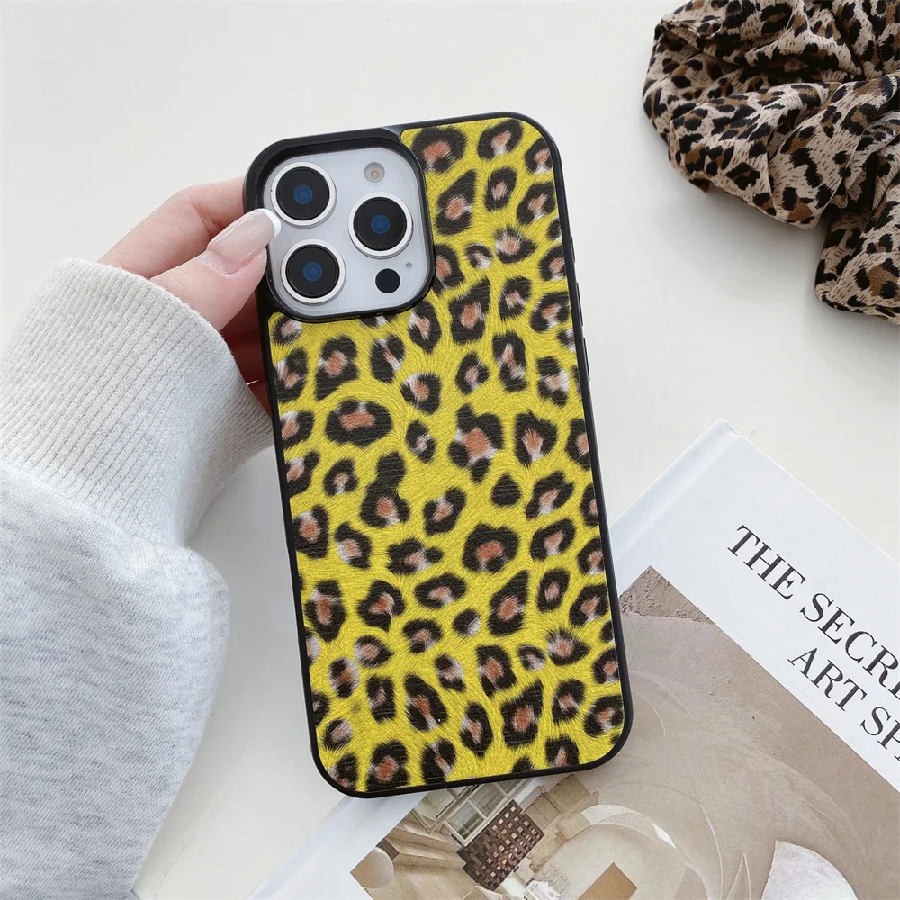 Leopard print Case For iPhone 11 Cases iPhone 16 15 12 13 14 11 Pro Max 16 14 15 7 8 Plus X XS iPhone16 16Pro Shockproof Funda