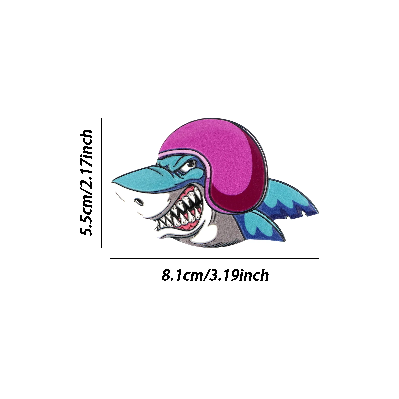 1pcs 3D HELMET SHARK Emblems, Decorative Items. Suitable for Decorating the Rear Side of Cars, Trucks, and SUV, Waterproof