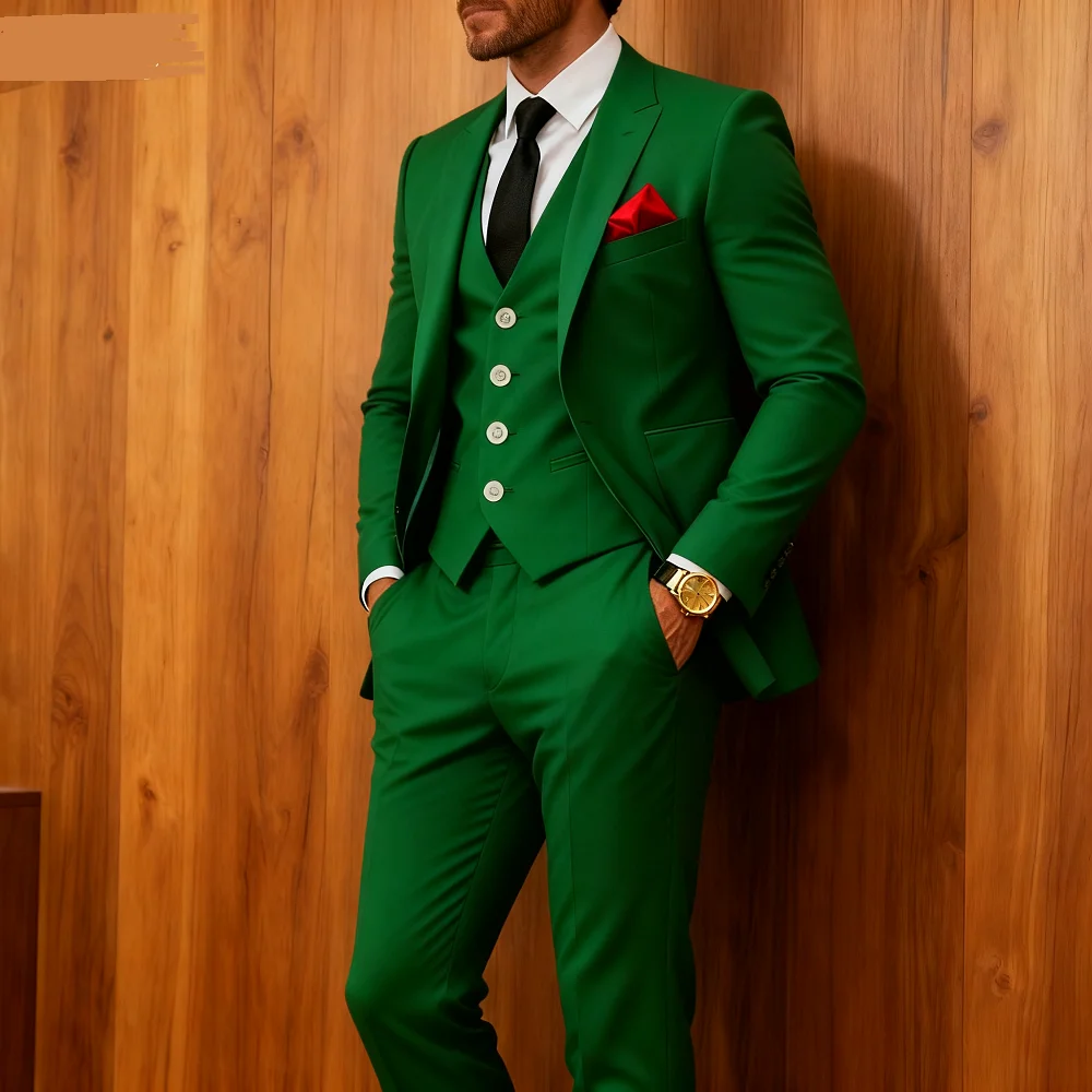 

Men's Wedding Tuxedo in Brown Tweed 3-Piece Fishbone Smoking Suit with Notched Lapel Business Tweed Aesthetic Tailored Fit