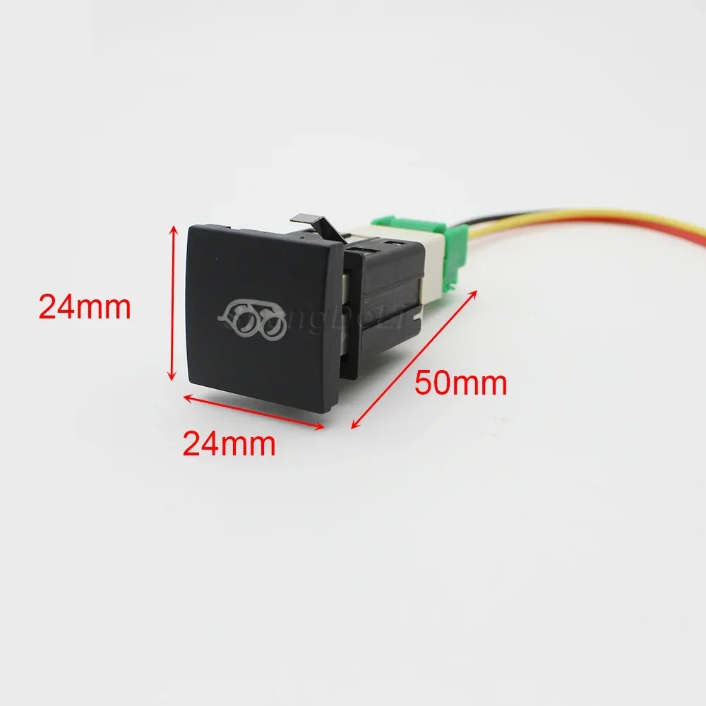 1Pc Car Red LED Light Packing Radar Power On Off Switch Push Button with Wire For VW Golf 6 Jetta 5 MK5 Caddy EOS Scirocco