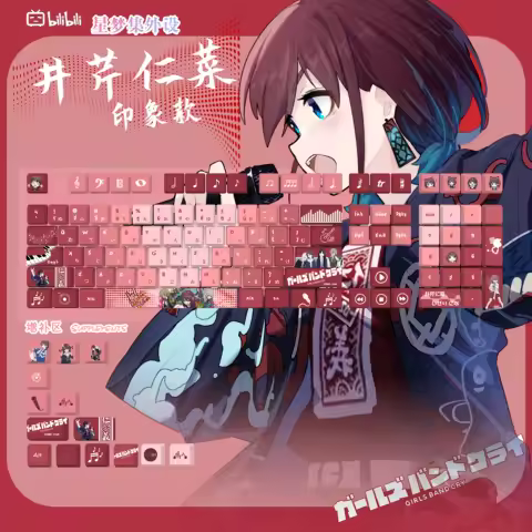 Girls Band Cry Custom Keycaps Anime Characters PBT Chreey Transparent Keys High Value Personalized Game Mechanical Keyboard Caps
