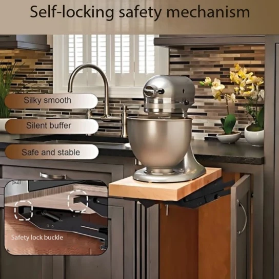 for Mixer Storage New Hidden Kitchen Lifting Cabinet System - Spring Rack Automatic Mechanical Telescopic Lift Shelf