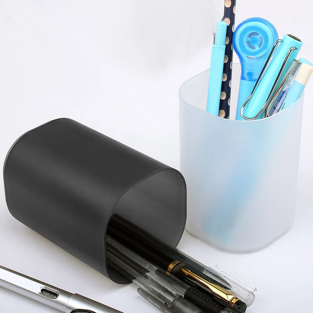 

2 Pcs Pen Storage Box Desk Pencil Holder Frosted Cup for Holders Plastic Office