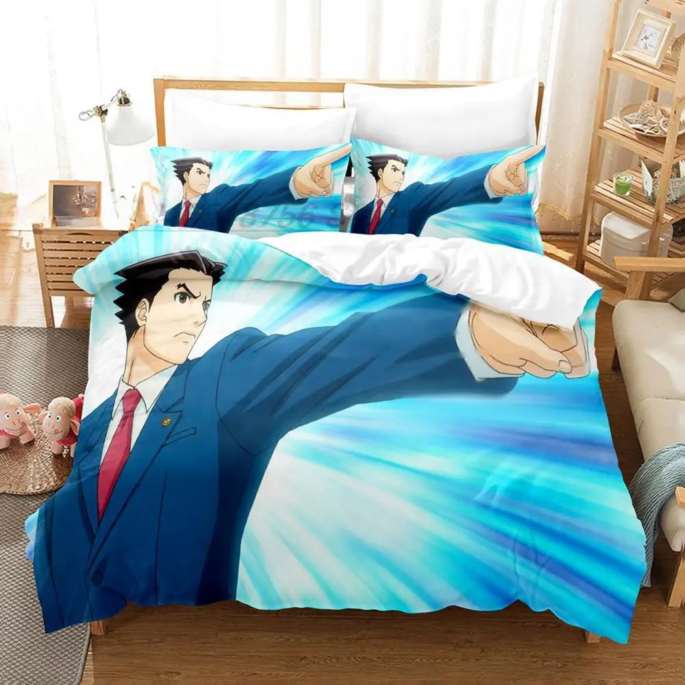 3d Print Game Ace Attorney Bedding Set Single Twin Full Queen King Size Bed Set Adult Kid Bedroom Duvetcover Sets Home Textiles