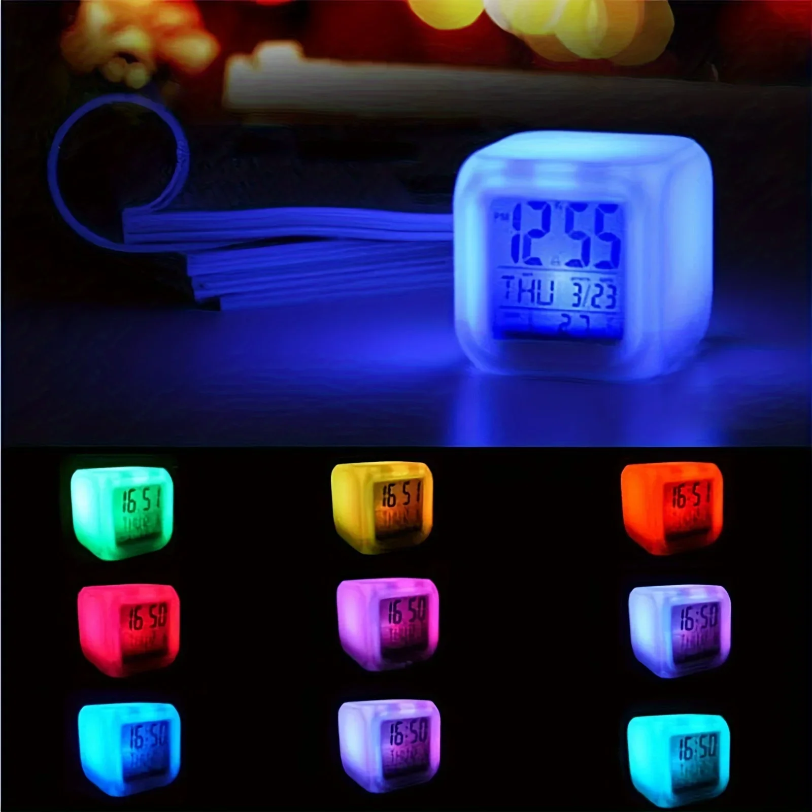 Lovely Colorful Cube Alarm Clock - Creative Luminous Home Alarm Clock