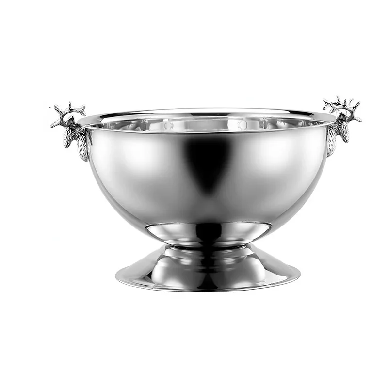 Home Party Golden Champagne Bowl 304 Stainless Steel  Beer Bucket Keg Double Wall Beer Red Wine Cooler Ice Bucket Bar