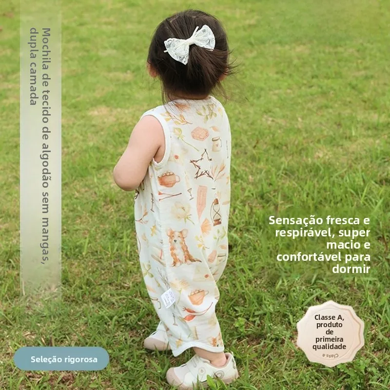 double-layer-sleeveless-gauze-onesie-sleep-bag-baby-summer-sleep-bag-comfortable-breathable-lightweight-design-for-infants