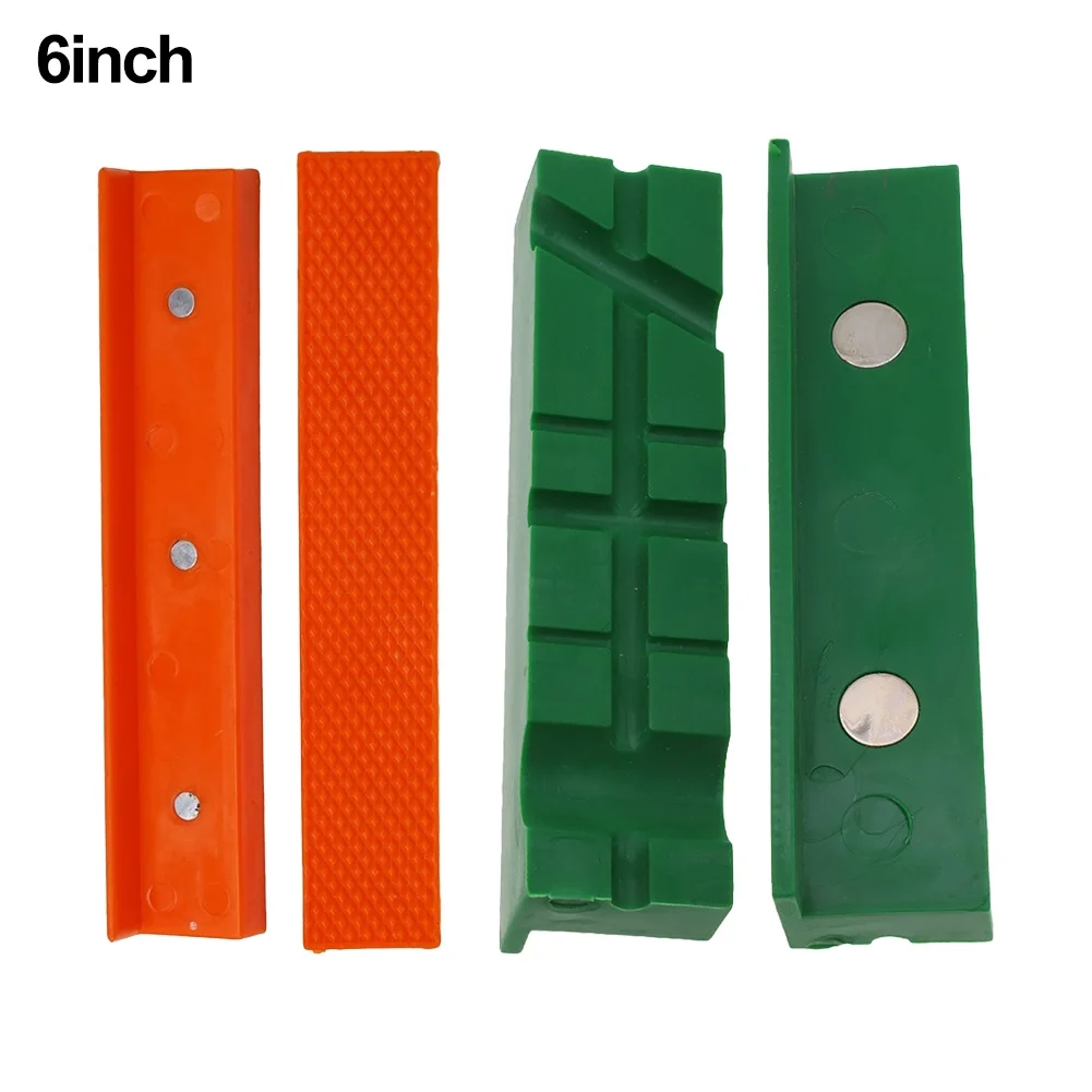 2pcs 6in Soft Pad Jaw Rubber For Metal Vise Bench Machine Tool Protective Case Magnetic Soft Pad Jaw Rubber For Metal Vise Bench