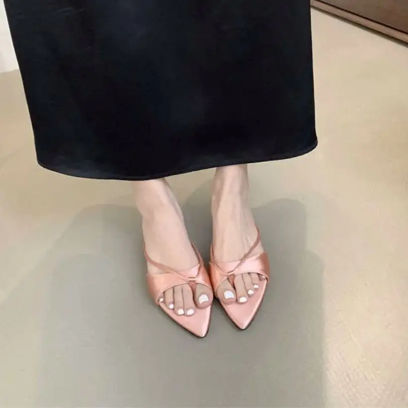 Bailamos Sexy Pointed Toe Women Slippers Women Wedding Strippers Sandals 2024 New Summer Mule Slides Shoes Flip Flop Mujer