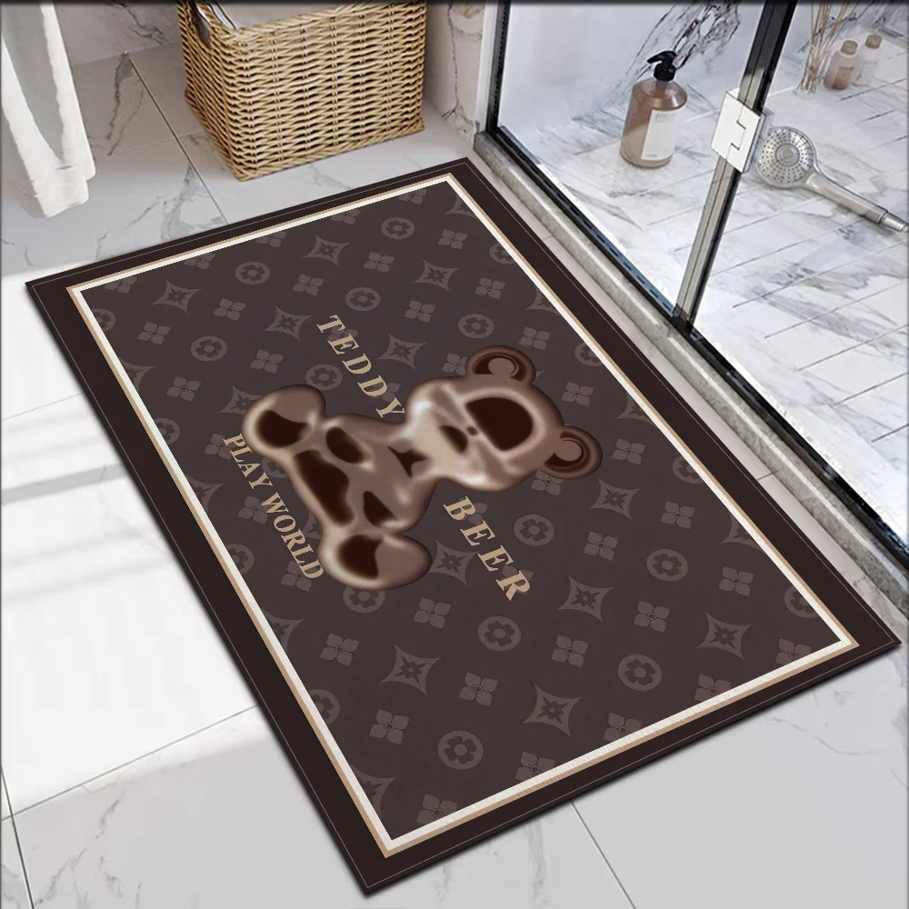 Cute Floor Mat Bath Room Mats Kawaii Entrance Carpet for Kitchen Cartoon Bear Rug Carpets Home Custom Doormat Entrance Door Rugs