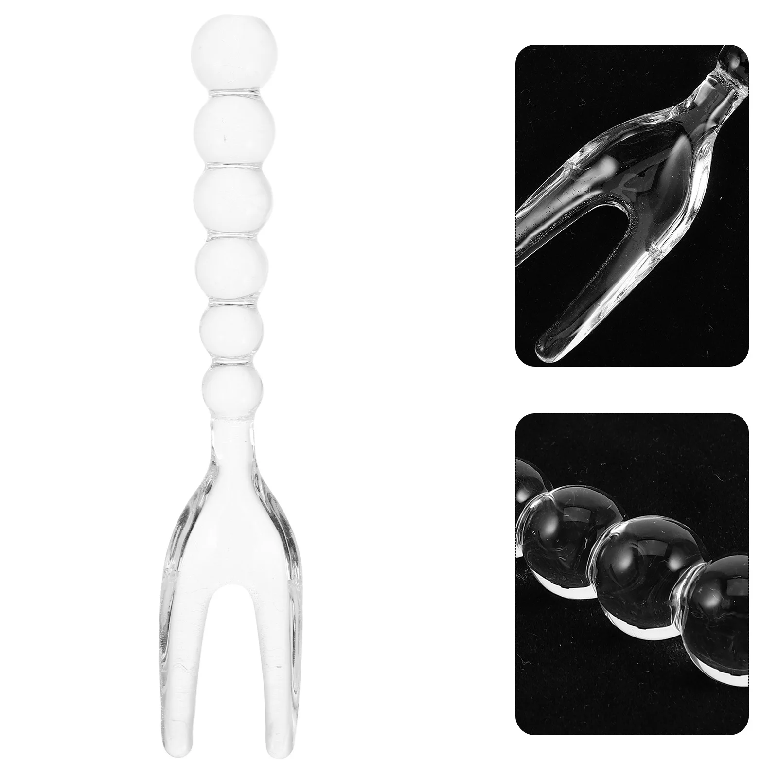

Glass Fork Versatile Use for Coffee Teaspoons Tea Stirrer Dessert Ice Cream Kitchen Home Party Espresso Fork Glass Stirrer
