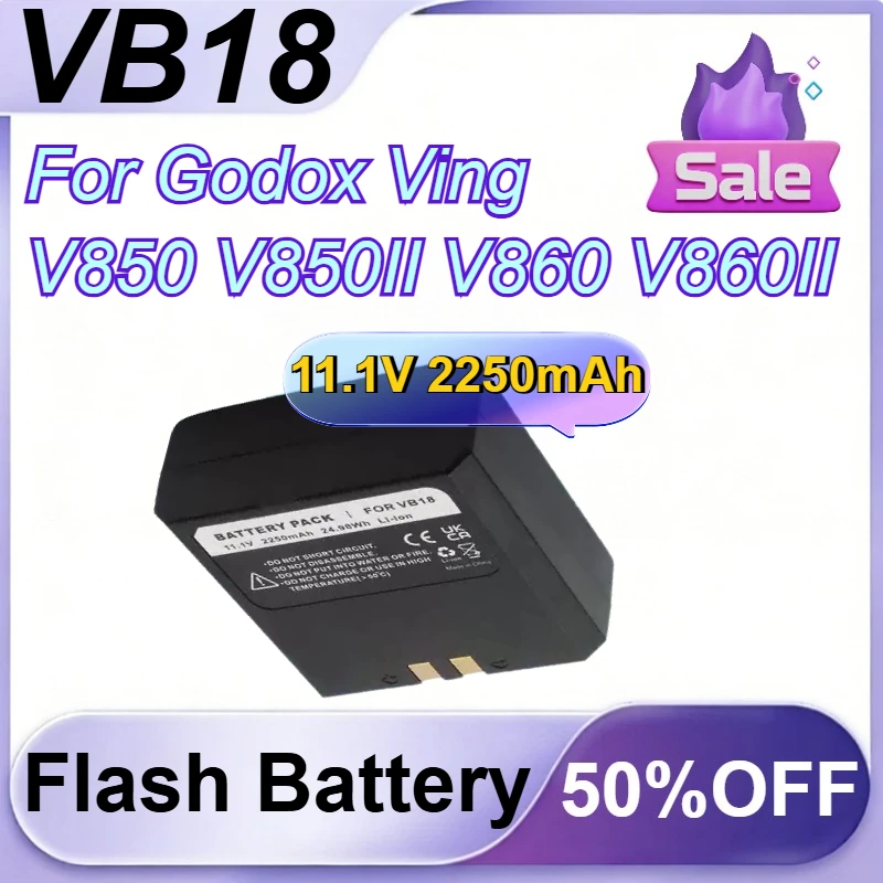 

VB18 11.1V 2250mAh Flash Rechargeable Li-ion Battery Charger For Godox Ving V850 V850II V860 V860II