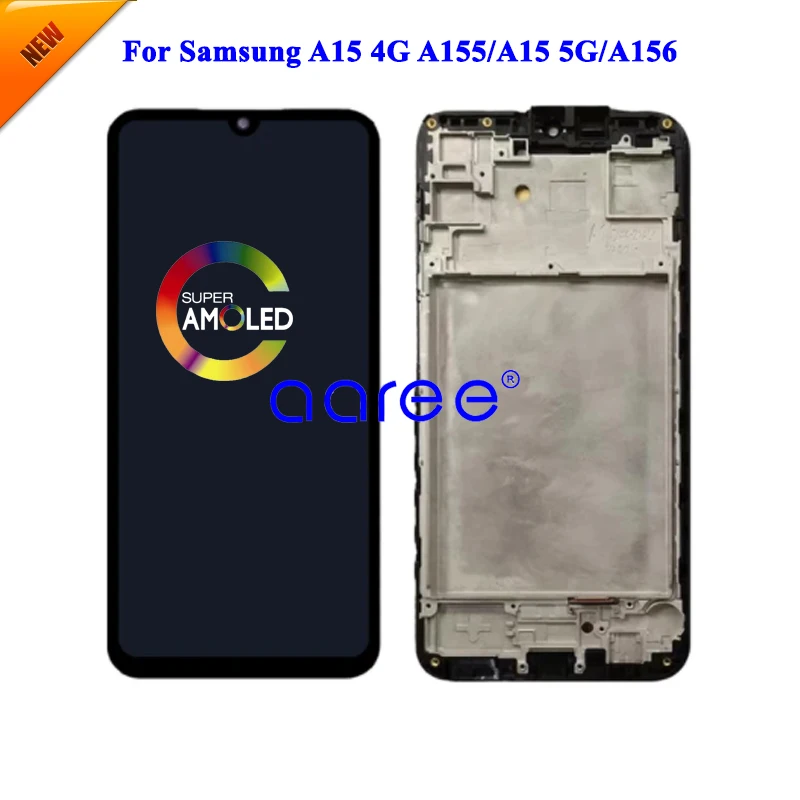 AMOMLED OLED LCD Screen For Samsung A15 4G  A155 LCD For Samsung A15 5G A156 LCD Screen Touch Digitizer Assembly