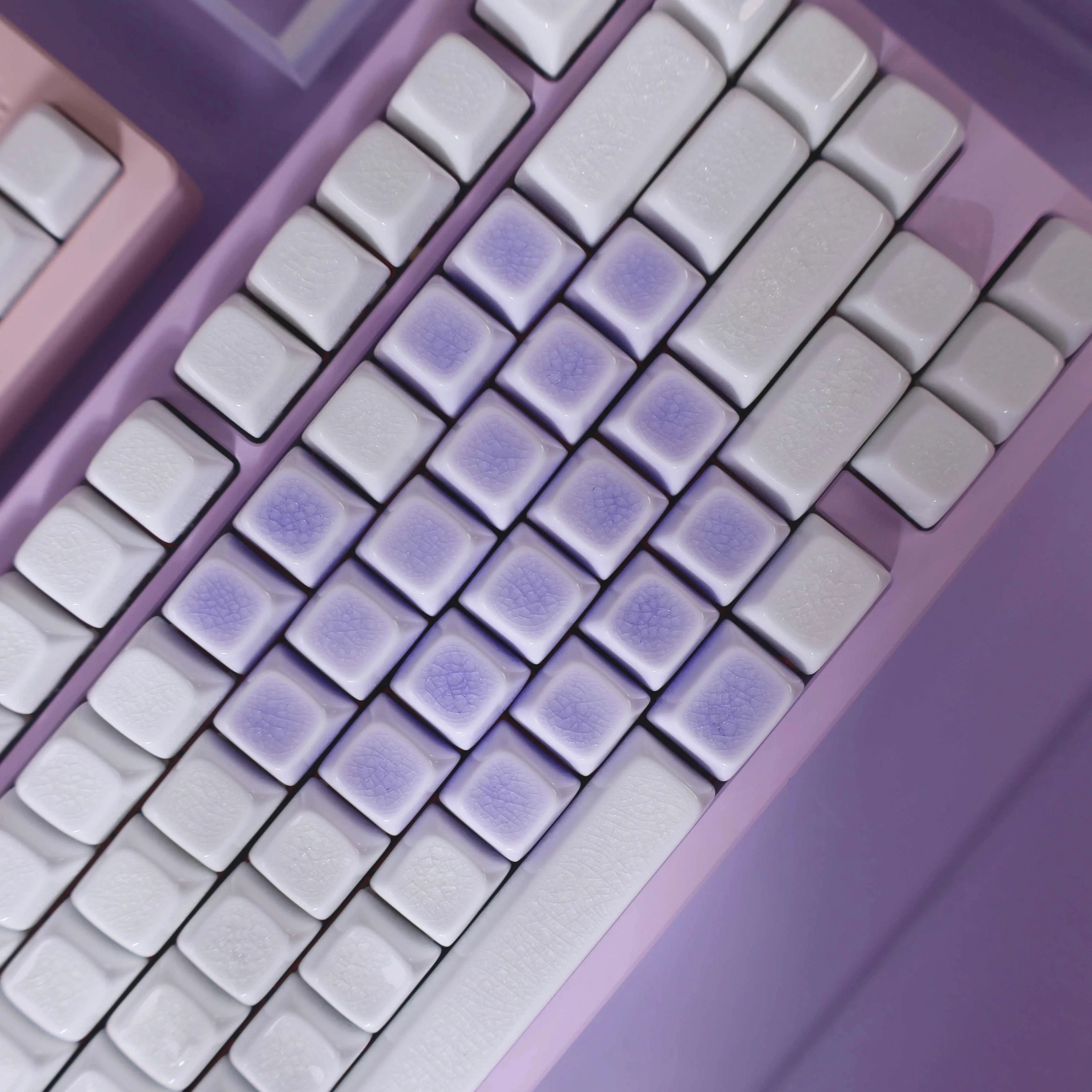 Teclas de cerámica con forma de corazón para teclado mecánico, tapa de tecla personalizada con personalidad translúcida, perfil QCA Original