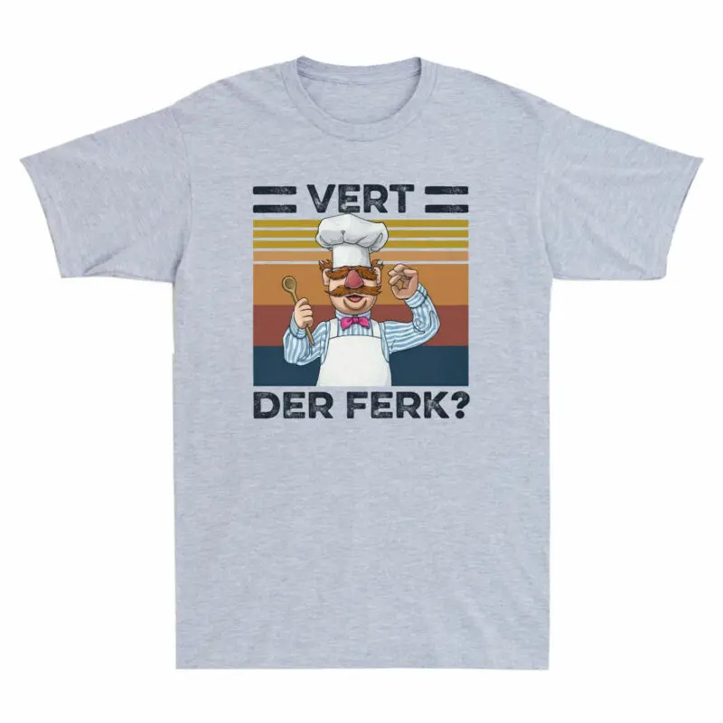 Swedish Chef Vert Der Ferk Vintage Retro Men's T-Shirt Funny Gift Tee Cotton Top