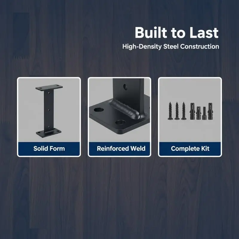 3mm Extra Thick Hidden Shelf Bracket Set Screw Included Wall Mount Support for Garage Storage Shelves Organization