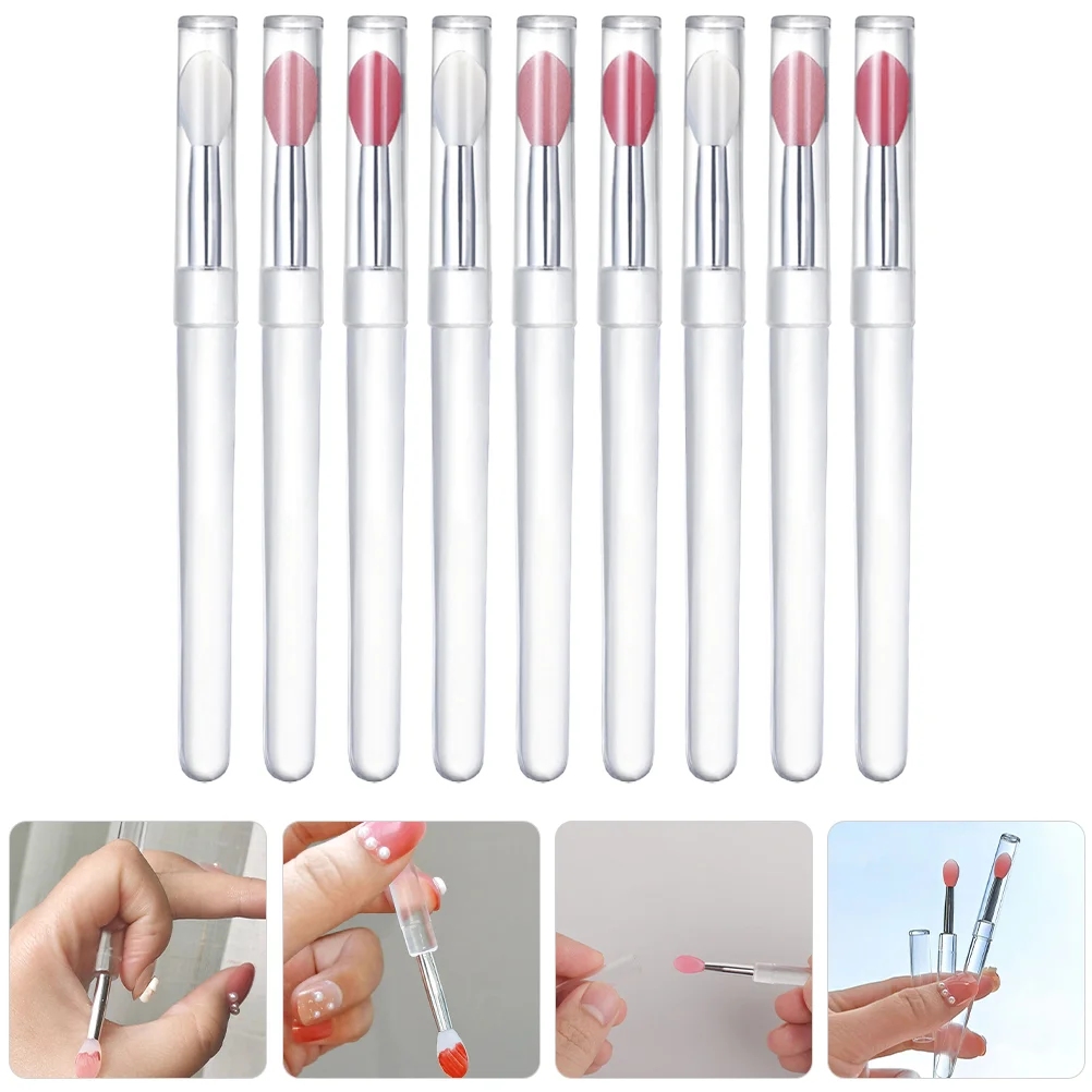 9 Pcs Lip Brush Silicone Applicator Small Makeup Clear Mascara Gloss Applicators Lash Kit Lipstick