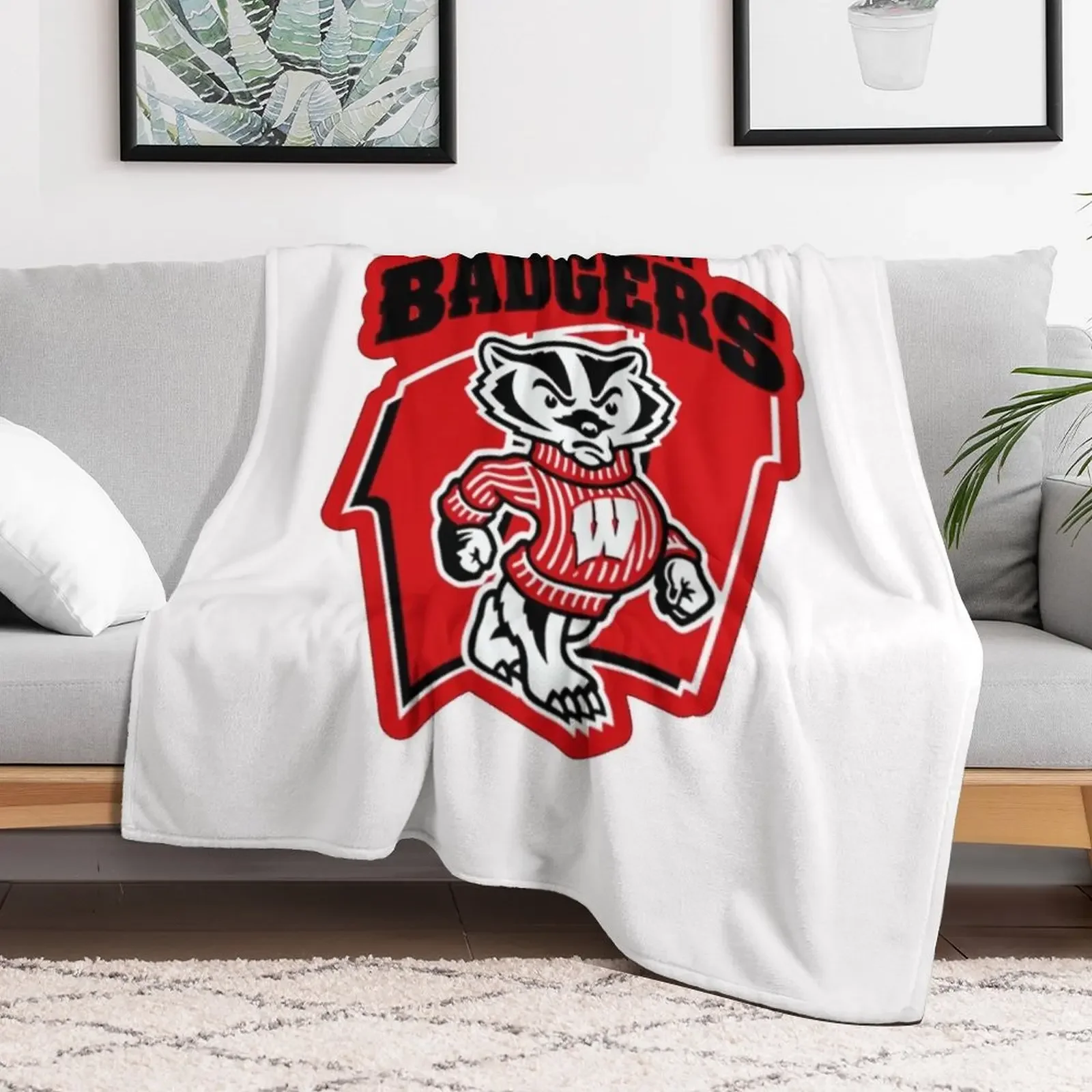 Dazzling Wisconsin Badgers Design Throw Blanket Flannel Weighted Hairys Blankets