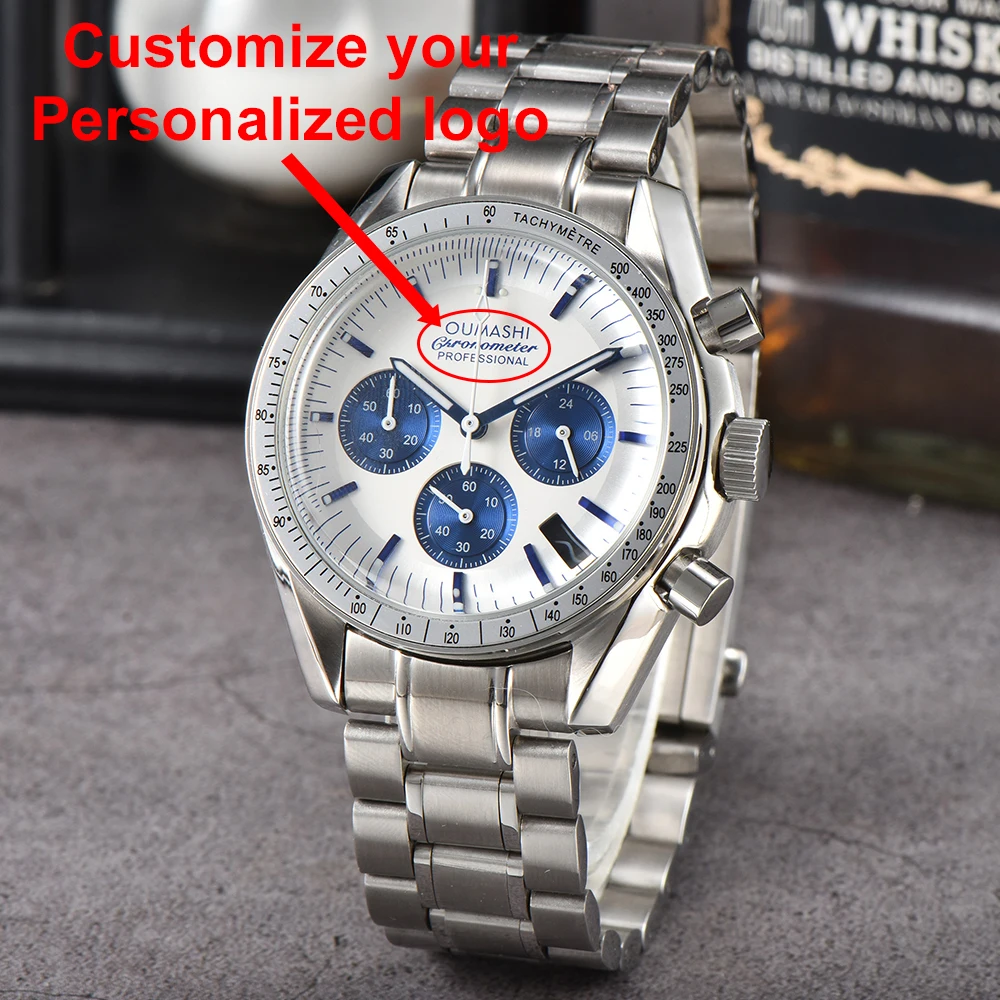 

Часы VK63, корпус 40 мм. Роскошные мужские часы, подходящие для кварцевого механизма VK63, корпуса и ремешка из нержавеющей стали с сапфировым стеклом.