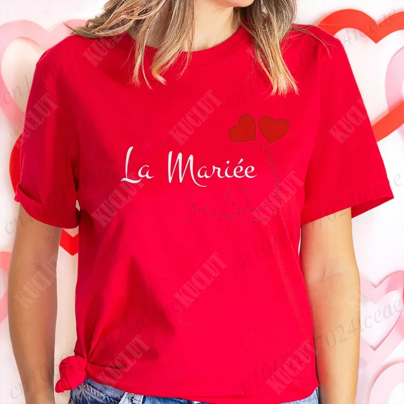 Wieczór panieński wieczór panieński Evjf Future Team Bride T-Shirt francuskie kobiety koszulki z krótkim rękawem graficzne topy wieczór panieński ubrania ślubne