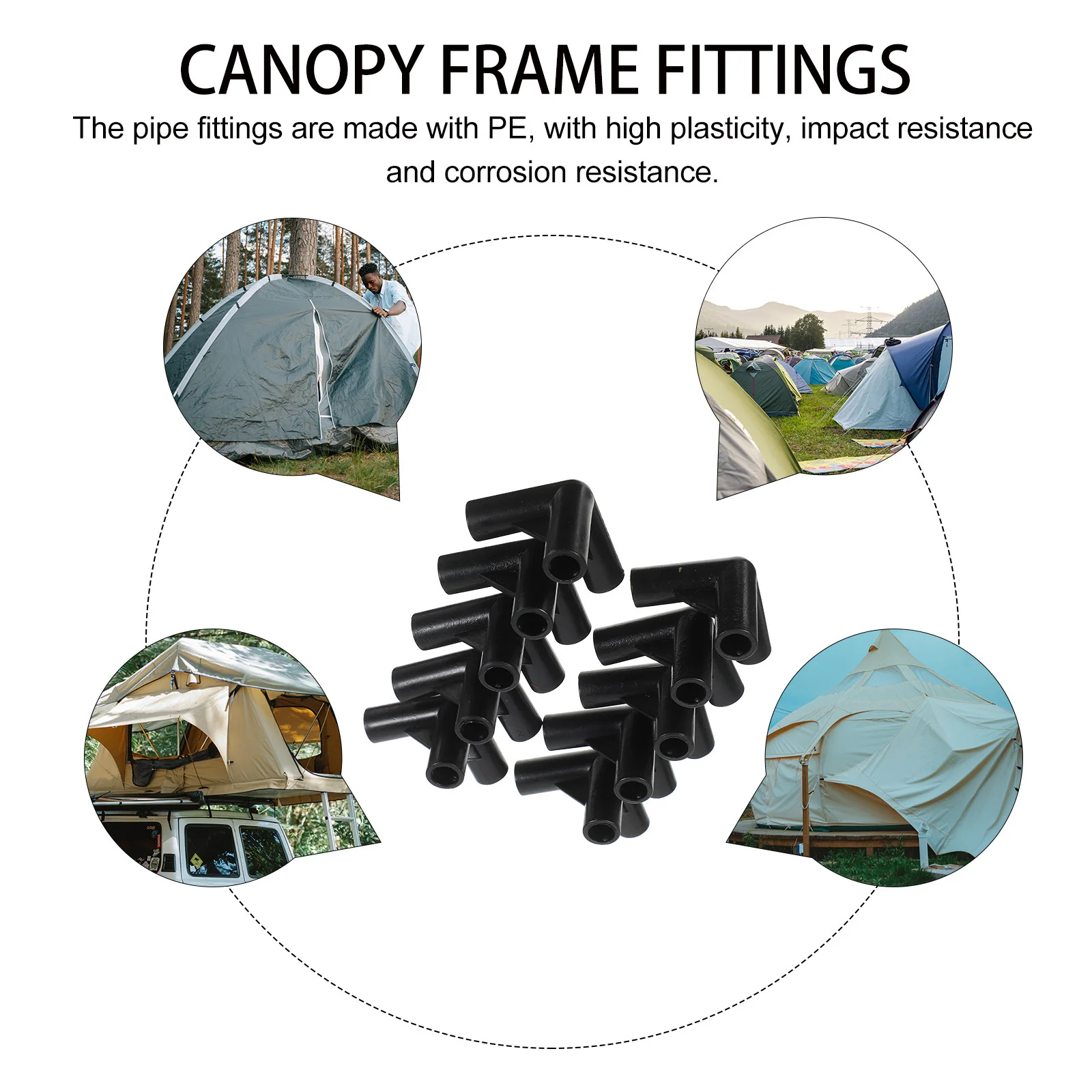 24 قطعة تركيبات خيمة المظلة موصلات بلاستيكية لقطع غيار إطار خيمة المظلة 3 طريقة موصل القطب تركيبات الدفيئة