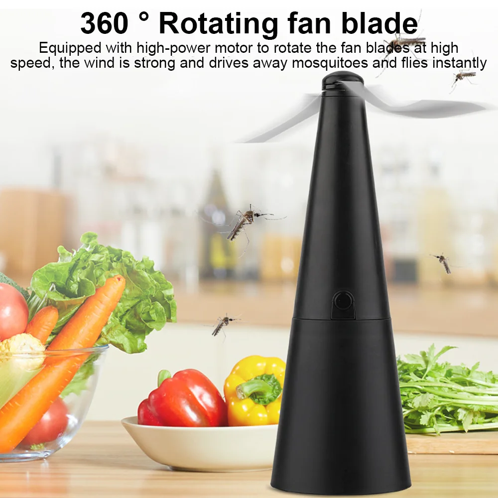 Fly Bug Repeller Insect Fly Repeller Fans cucina tavolo da pranzo faro Fly Fan ventilatore olografico per Picnic Patio Home