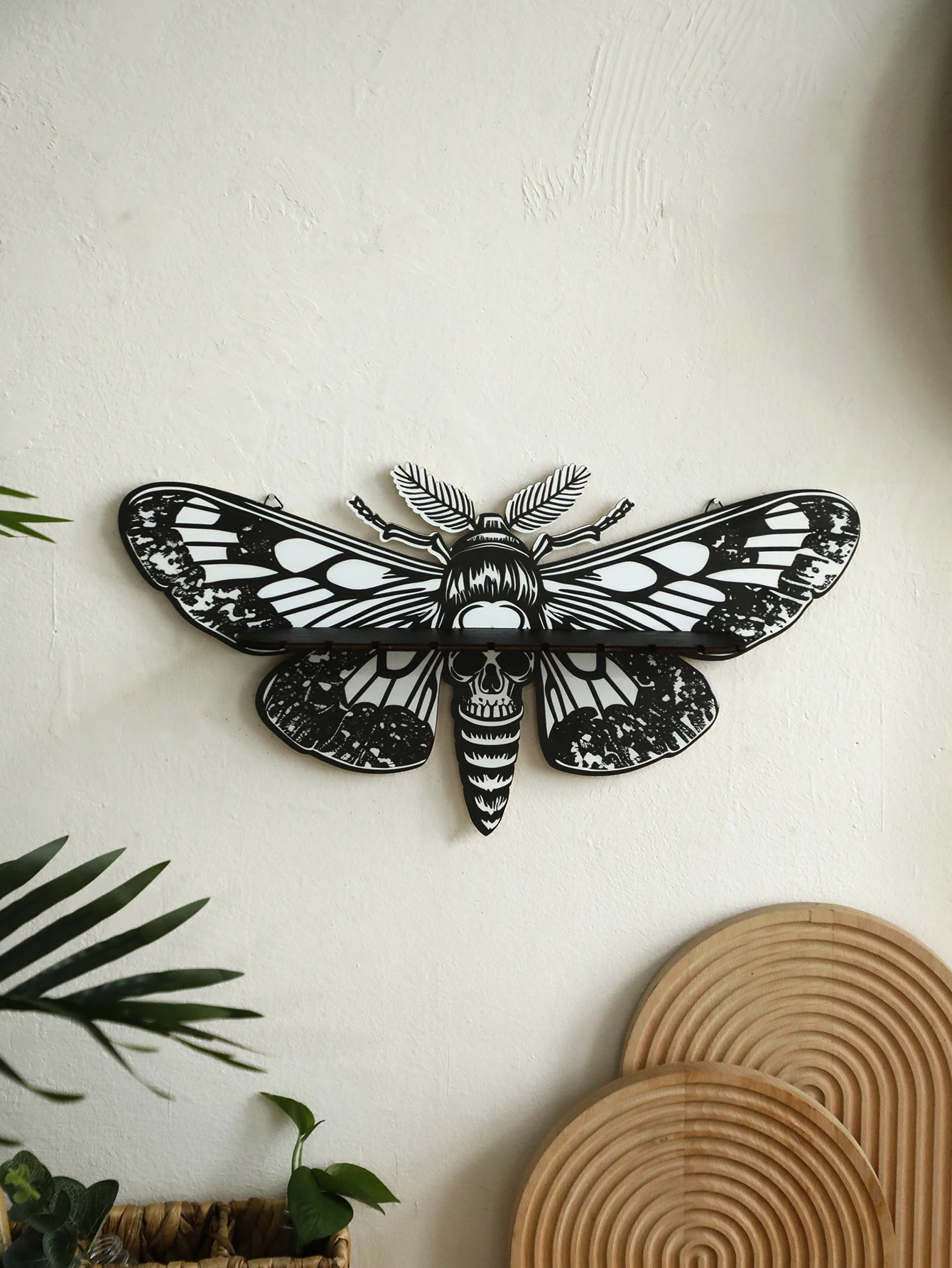 Halloween Crystal Shelf Display Dragonfly Butterfly Floating Wall Shelf for Halloween Party Wall Decorations Gothic Home Decor