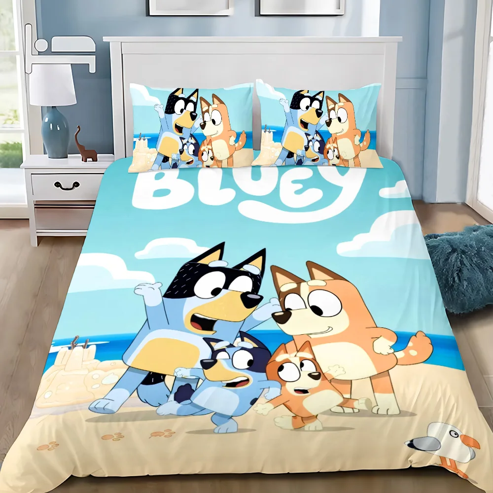 Cartoon B-Blueys Duvet Cover Pillowcase Bedding Set Adult Boy Girl Bedroom Decoration Children Gift Single Double Large Size