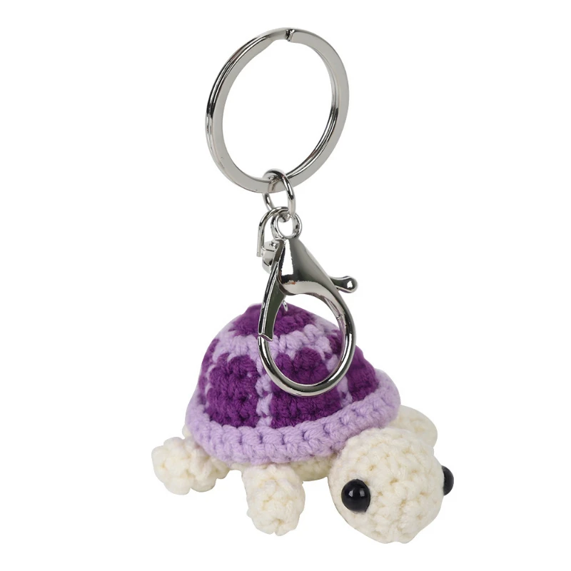 New Cute Little Turtle Car Keychain Mini Turtle Handmade Wool Crochet Backpack Hanging Cute Keychain