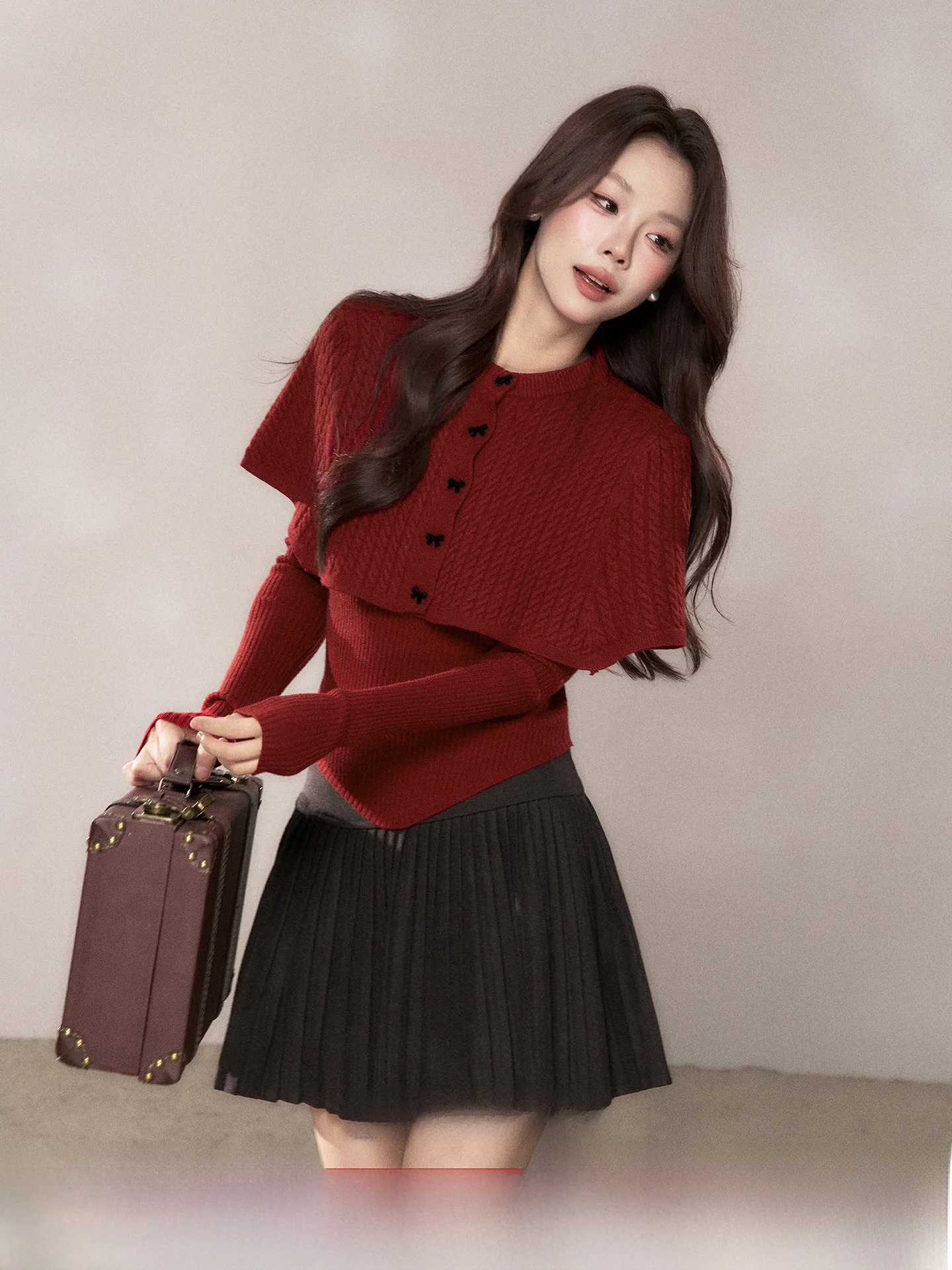 

Korean Sle College Faion Knitted Women's Top Slimming Winter New Arrival Small Wildberry Polyester Blend Long Sve Crew...