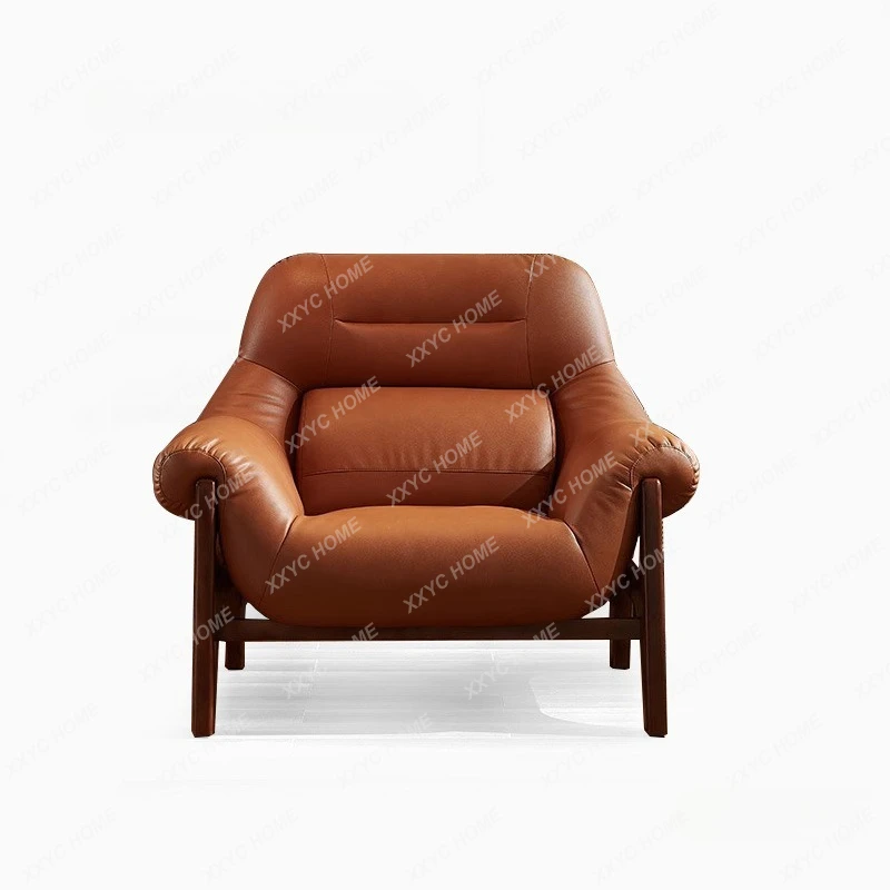 L chair  leather sofa Chinese antique retro recliner