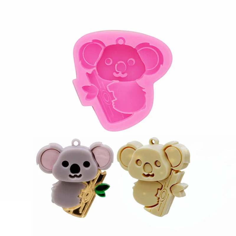Neue glänzende niedliche kleine Tier-Koala-Ohrringe Schmuck-Silikonform, Bären-Epoxid-Polymer-Ton-Schmuckzubehör-Formen
