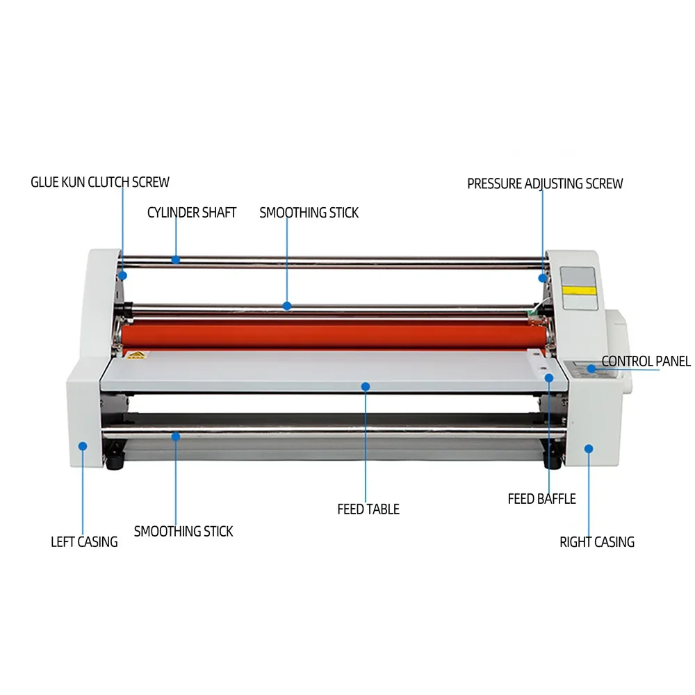 350mm Paper Plastic Laminating Machine Pouch Laminator Temperature Control Hot Cold Double-Side Heating Office Supplies