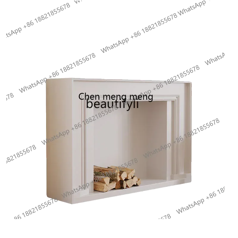 

French fireplace decorative cabinet living room porch cabinet photo background wall American cabinet Nordic simulation fireplace