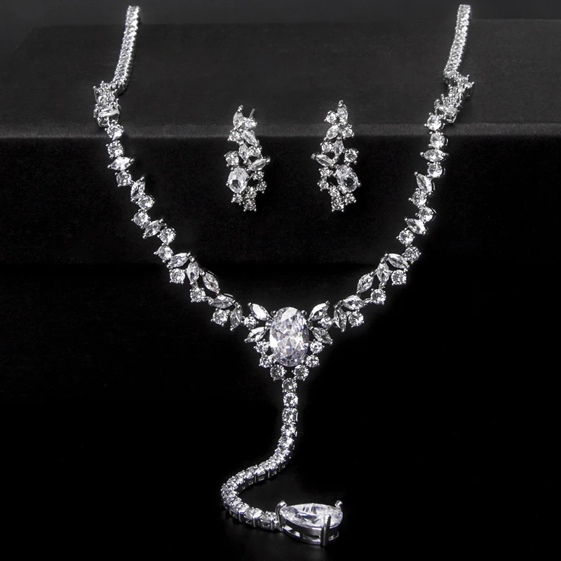 Jade Angel Women Bridal Jewelry Sets Accessories for a V-neck Gown The Elegant Necklace And Earrings Two-piece Outfit for Party