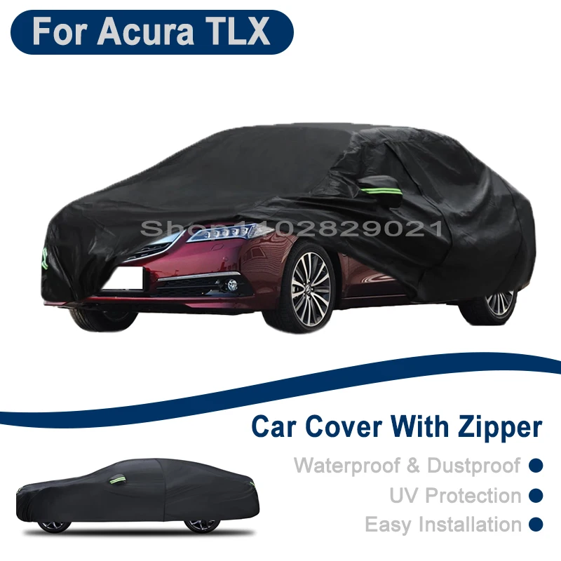 

Outdoor Full Vehicle Cover For Acura TLX - Side Zipper Design, Waterproof Dustproof Sun Protection Car Cover