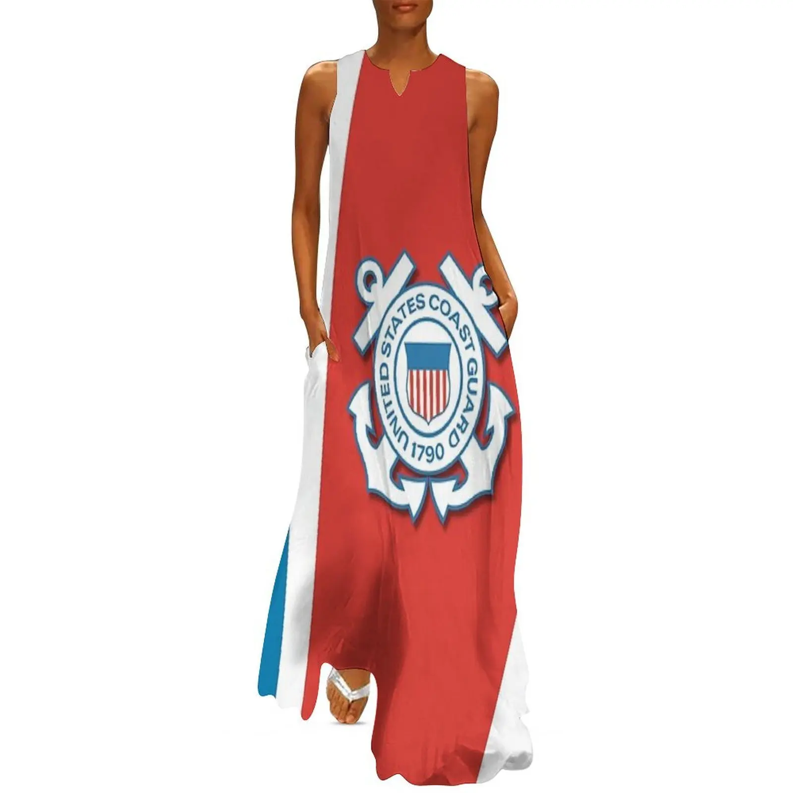 

United States Coast Guard - Semper Paratus Long Dress womens clothing women evening dress wedding guest dress 2025