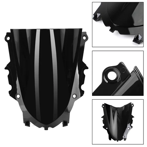 Areyourshop Parabrisas de motocicleta de plástico ABS WI Parabrisas para Yamaha YZF R3 19-20 Negro
