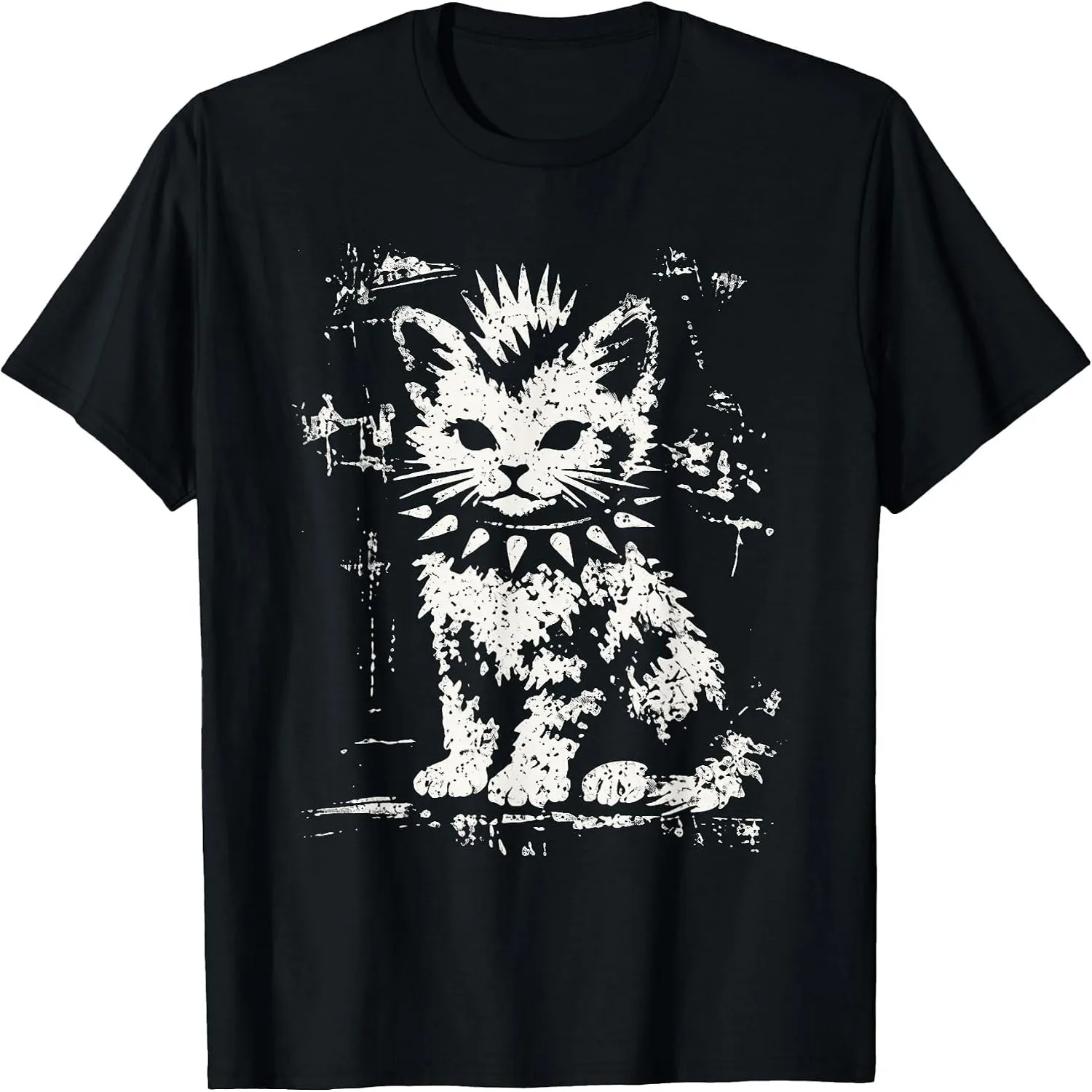 Punk Cat Grunge Rebel Cat Alternative Style T-Shirt Birthday t-shirt, graphic tee
