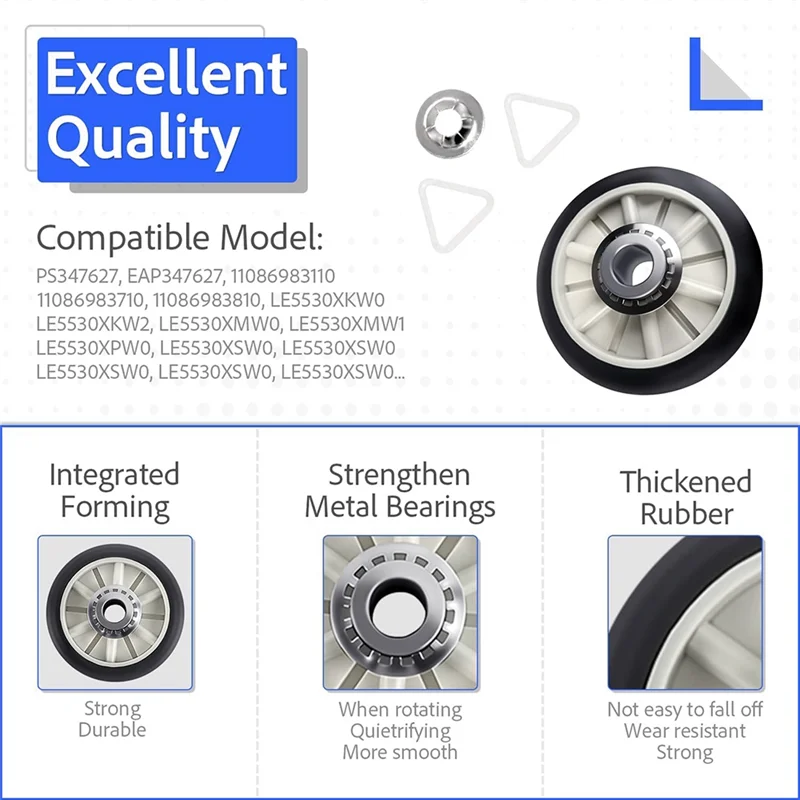 B82B-مجموعة أسطوانة مجفف بديلة 4 مجموعات - رمز الموديل 349241T لدوامة، كينمور، سيرز 3397590 AP3098345 349241