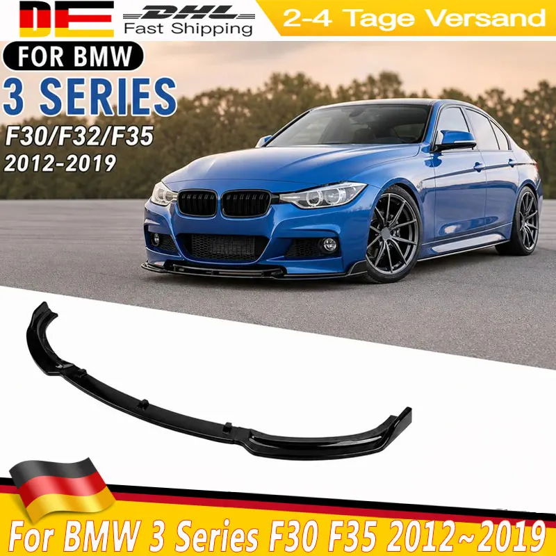 Glänzend Schwarzer Frontstoßstangen-Lip-Spoiler-Diffusor für BMW 3er F30 F32 F35 2012~2019 318i 320i 315i 340i Karosserie-Tuning