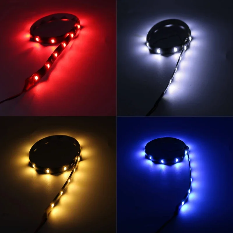 Tira de luces LED decorativa ambiental para coche, luces de ambiente flexibles con estilo DRL, 12V, 15 SMD, 30CM, blanco, rojo, amarillo, azul, 1