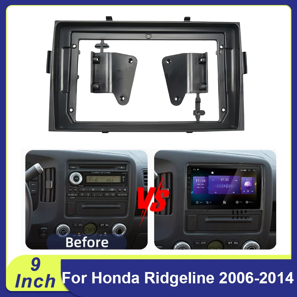 

9-дюймовая рамка-адаптер 2DIN для автомагнитолы Android для Honda Ridgeline 2006-2014, комплект для установки в приборную панель